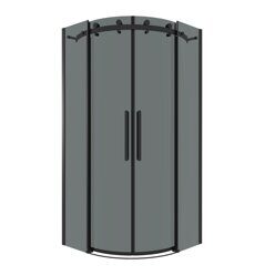 Душевое ограждение Grossman Classic 301.K33.04.1010.21.10 100х100х195 см полукруг раздвижная черный матовый стекло тонированное