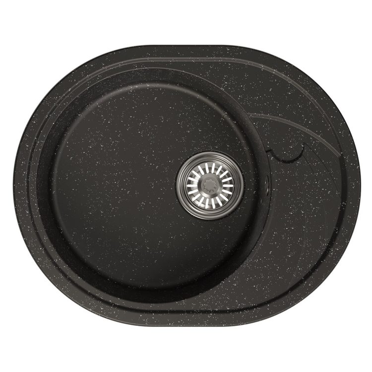 Мойка MIXLINE ML-GM17 из искусственного камня цвет черный 58х47 см