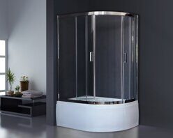 Душевой угол Royal Bath 8120BK-T-CH 120x80x200 (прозрачное) левый