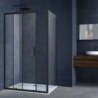Душевой уголок Vincea Alpha VSR-3AL9011CLB 1100х900 черный стекло прозрачное